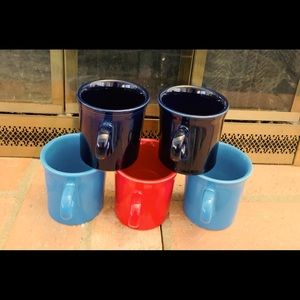 5 Fiestaware Mugs. Loop handle. Great shape!